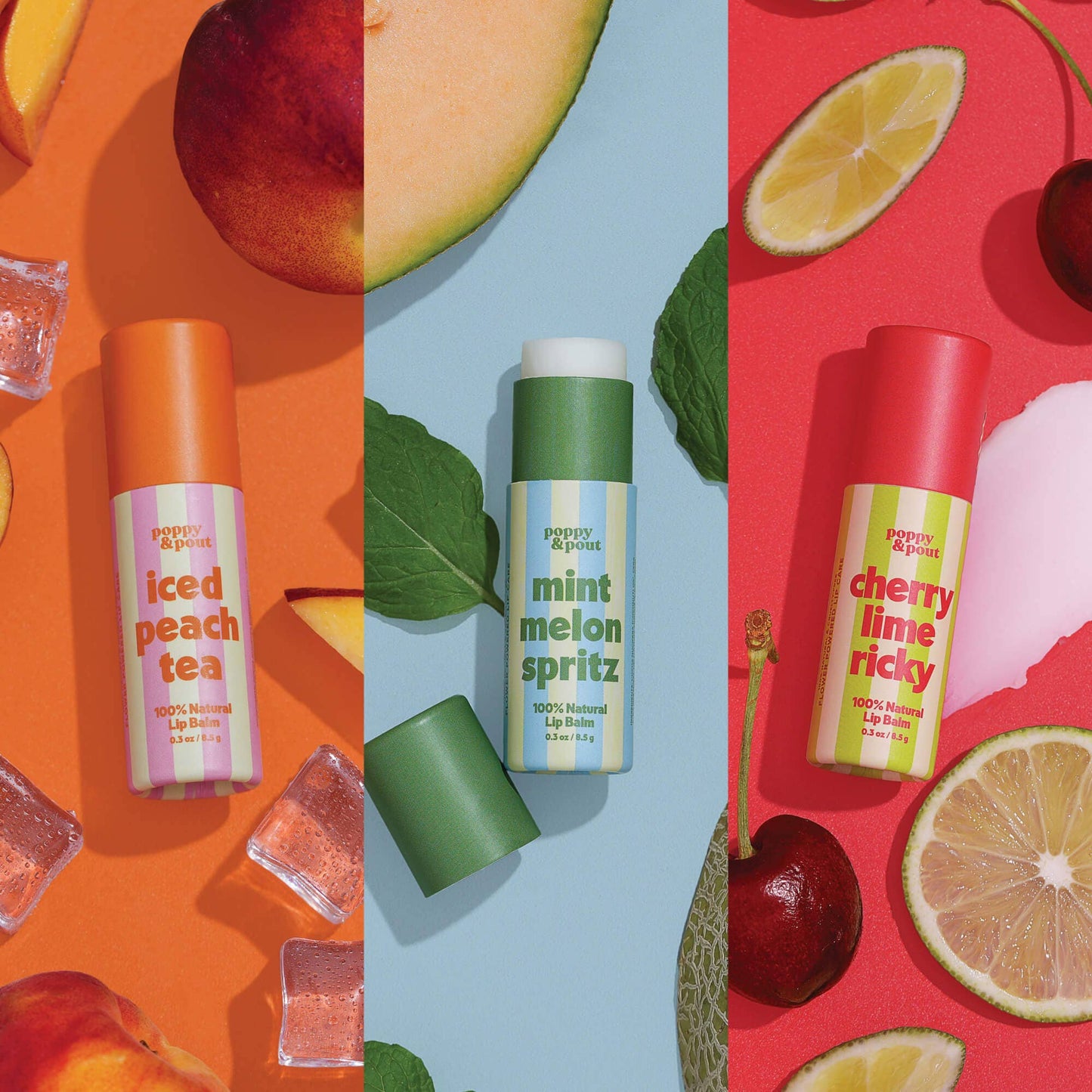 Poppy & Pout - Retro Refreshers, Lip Balm Trio - Buttercup Lynne Boutique