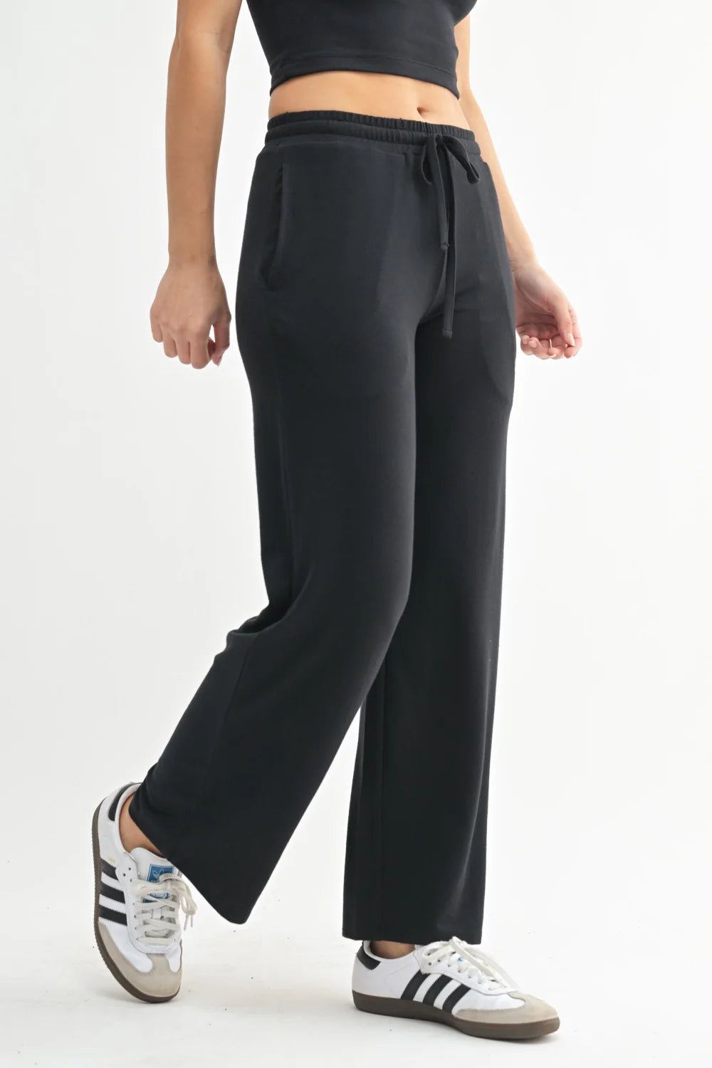 mono b - Brushed Wide Leg Lounge Pants - Buttercup Lynne Boutique