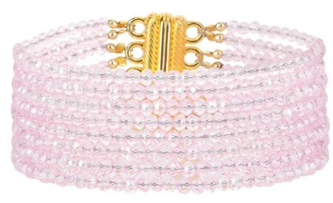 BuDhaGirl Meghan 5 Strand Crystal Bracelet - Pink or Taupe - Buttercup Lynne Boutique