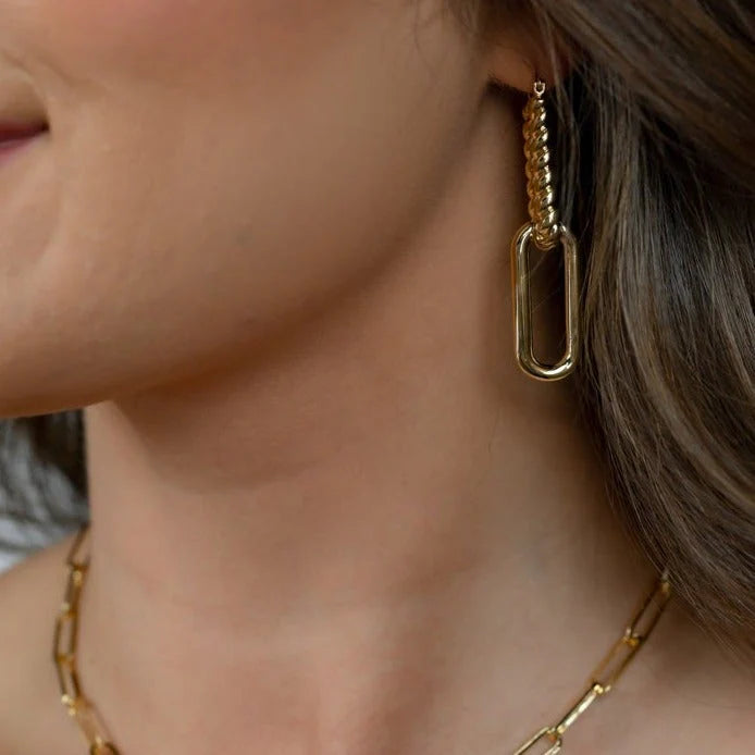 Double Link Hoop Earrings - Buttercup Lynne Boutique