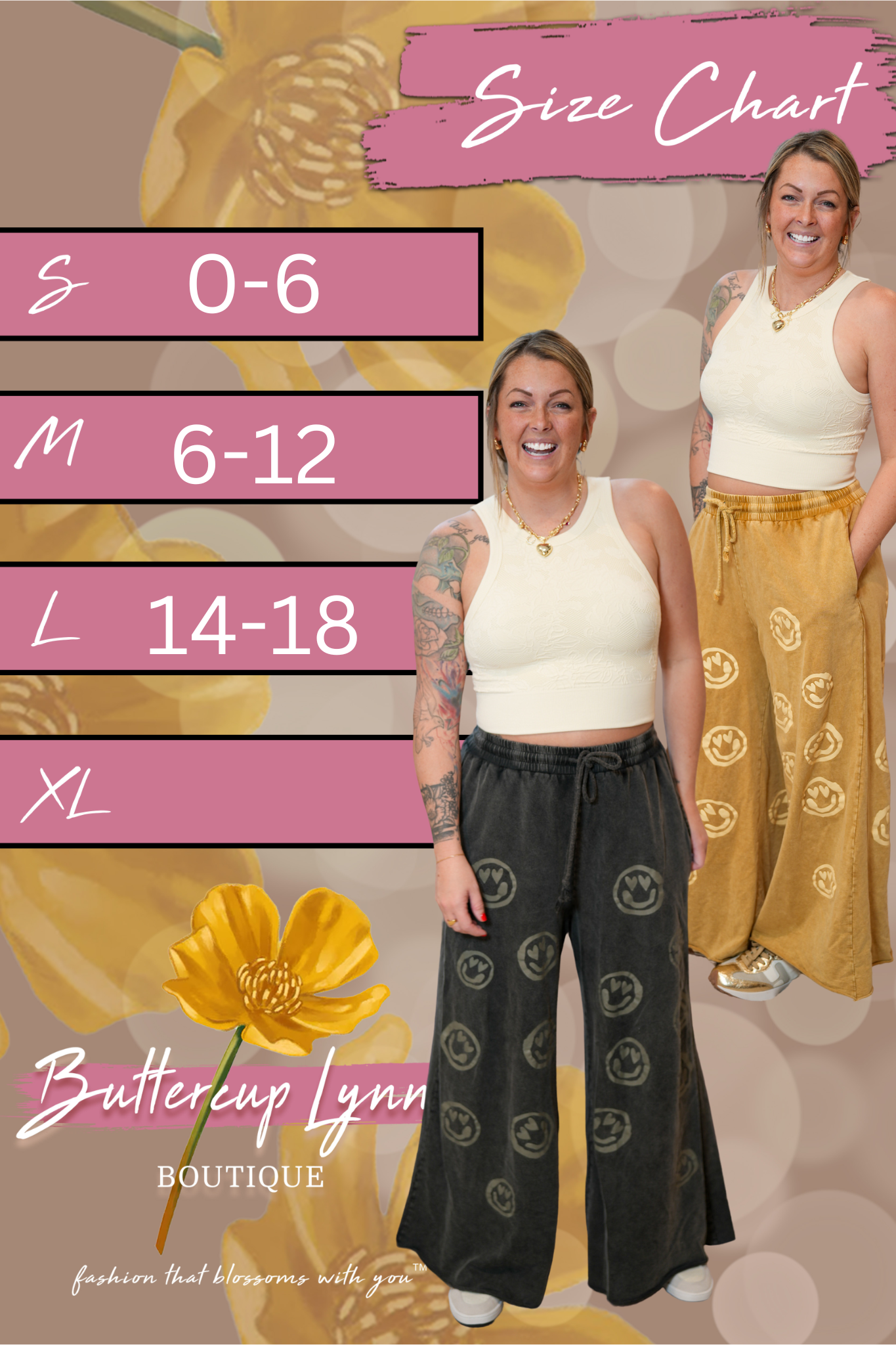 Happy Days Ahead Smiley Face Pants - Buttercup Lynne Boutique