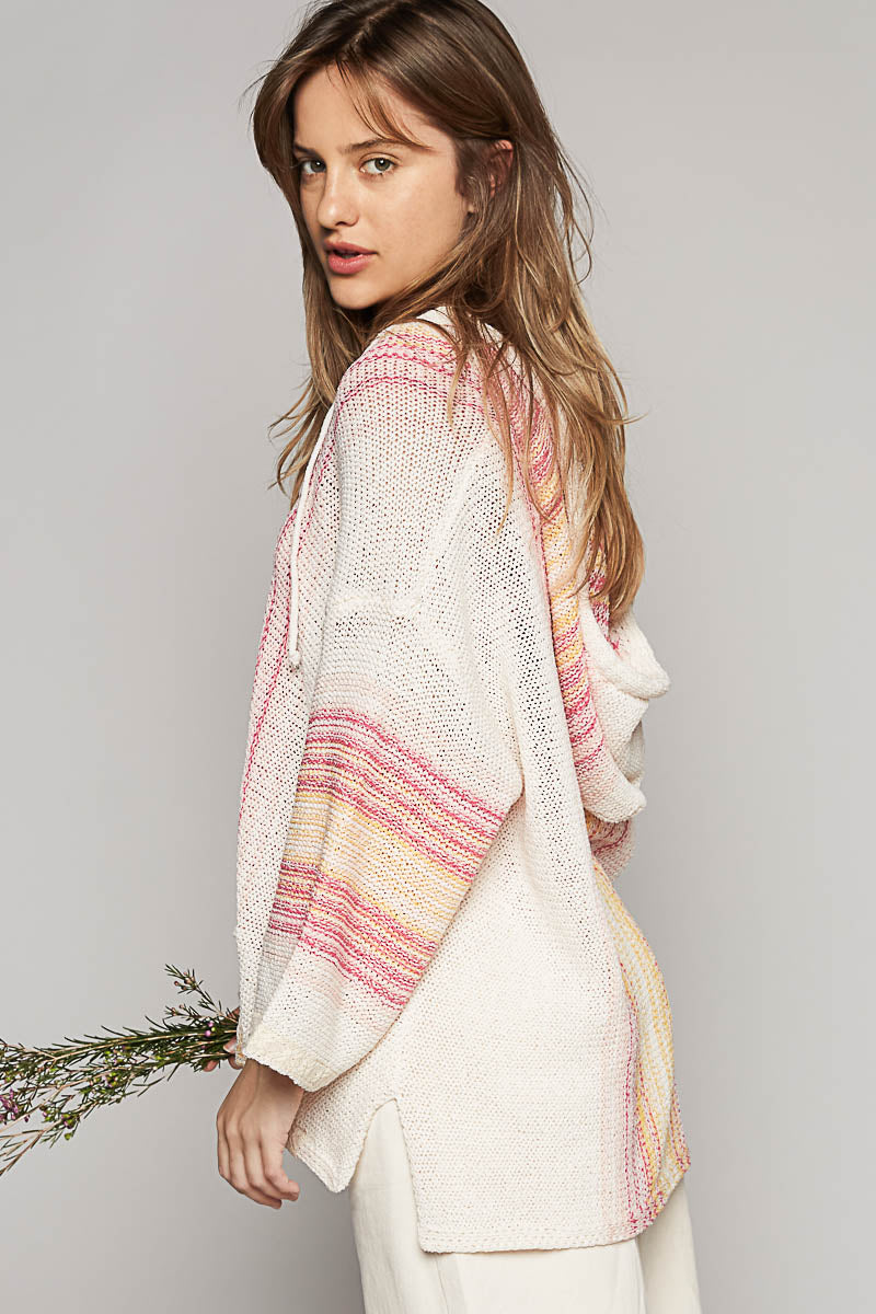 V-Neck Poncho Like Hoodie