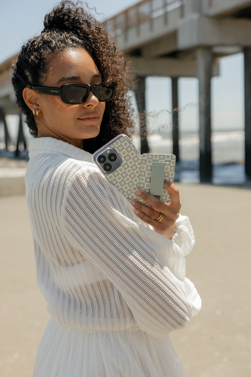 Blooming Check Magnetic Case - Buttercup Lynne Boutique