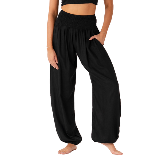 Black Harem Pants with Pockets