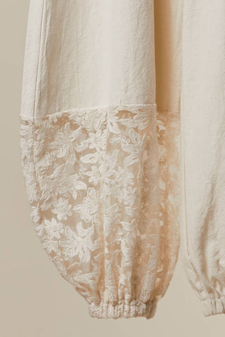 Romantic Boho Lace Patchwork Jogger Pants  Mello