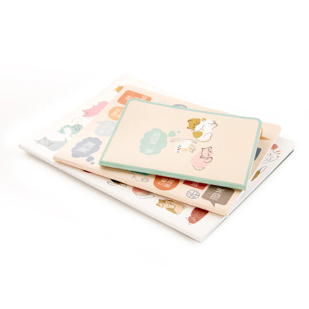 WerkShoppe If Cats Could Talk Stitched Notebook Set