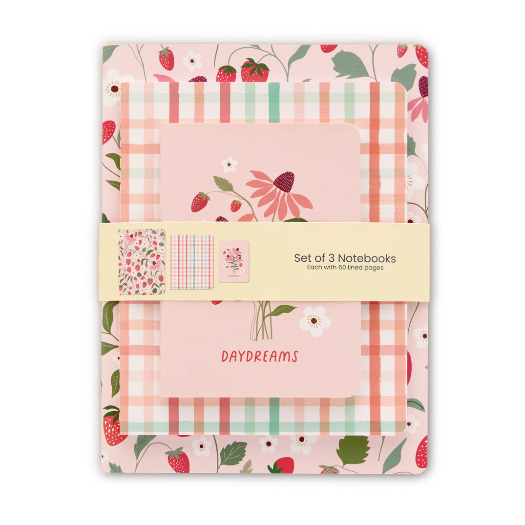 WerkShoppe Strawberry Daydreams Stitched Notebook Set