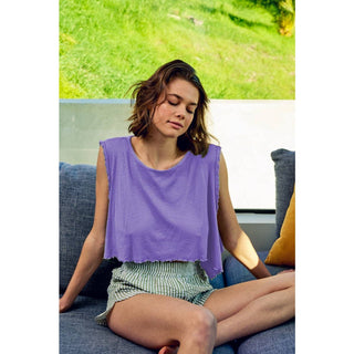 Merrow lettuce edge muscle tank top - Buttercup Lynne Boutique