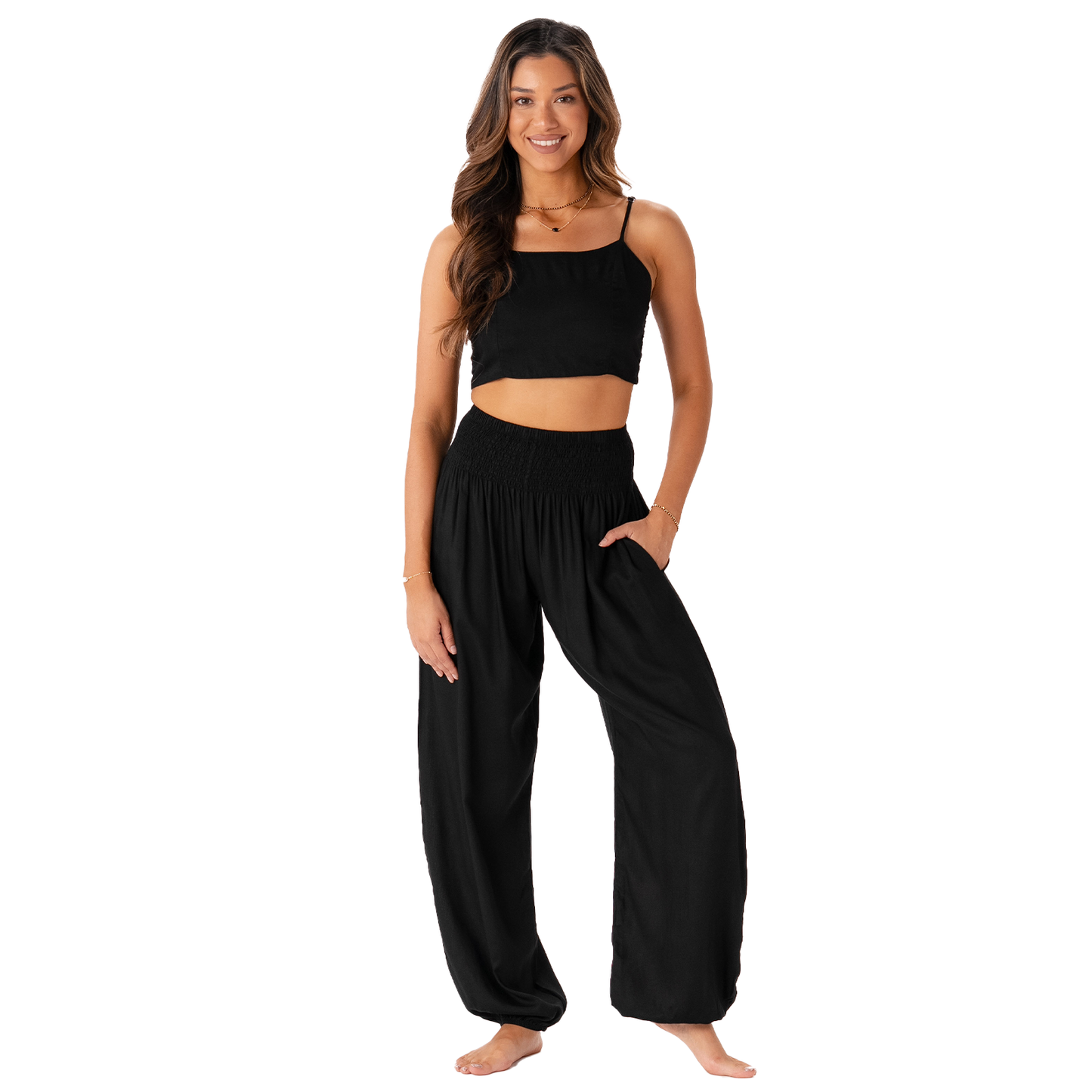 Black Harem Pants with Pockets