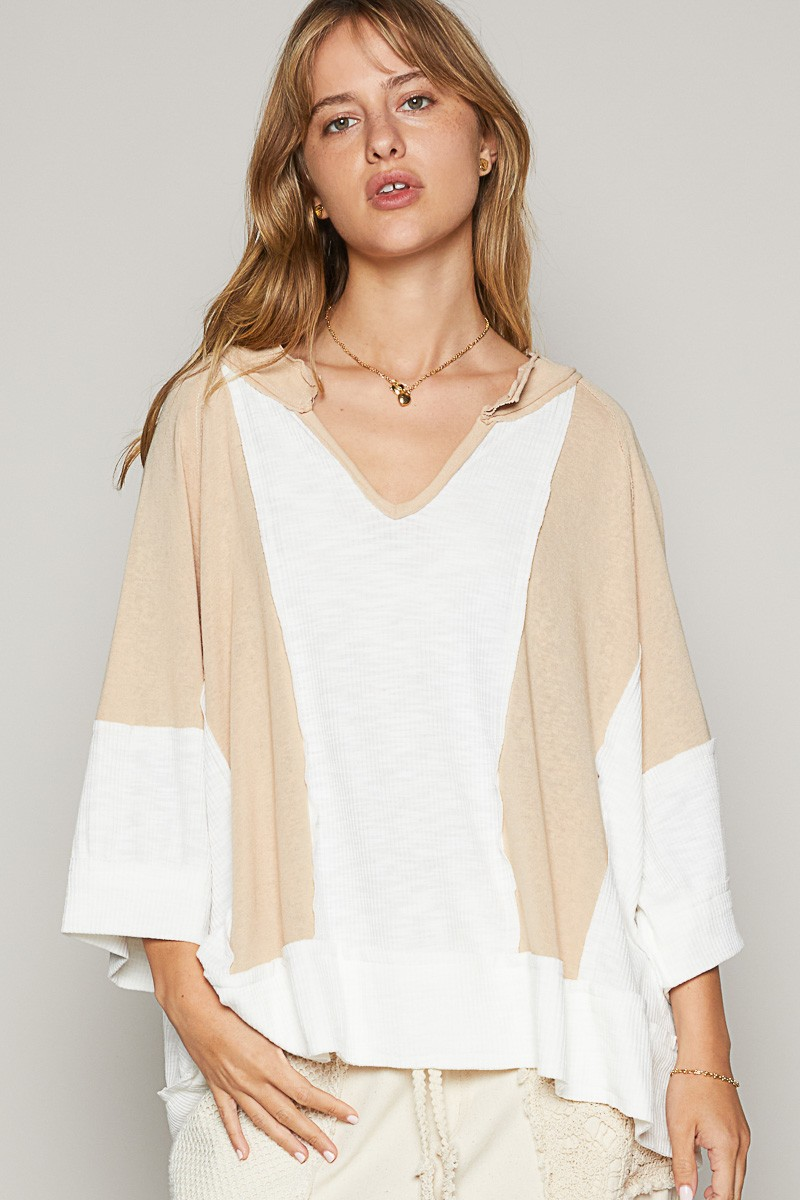 It's My Passion Oversized Contrast Top