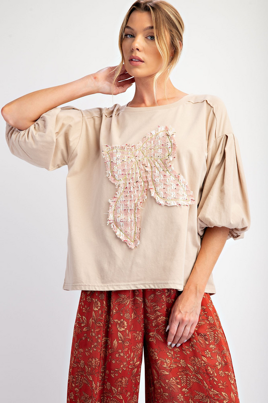 Bow-Tiful Life Ribbon Patch Top