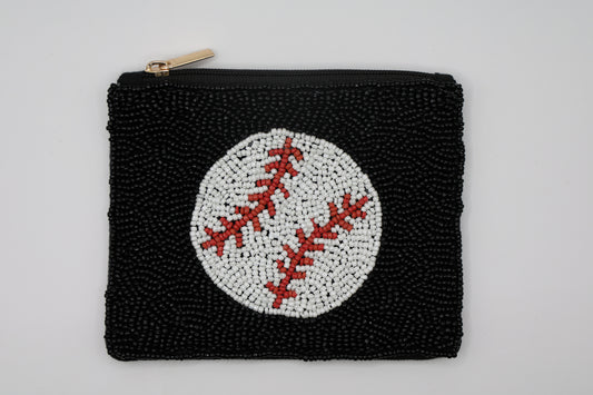 Baseball Beaded Coin Pouch - Buttercup Lynne Boutique