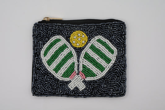 Pickleball Beaded Coin Pouch - Buttercup Lynne Boutique