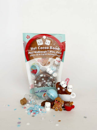 Hot Cocoa Bomb Mini KidDough Play Pack with gingerbread and marshmallow figures