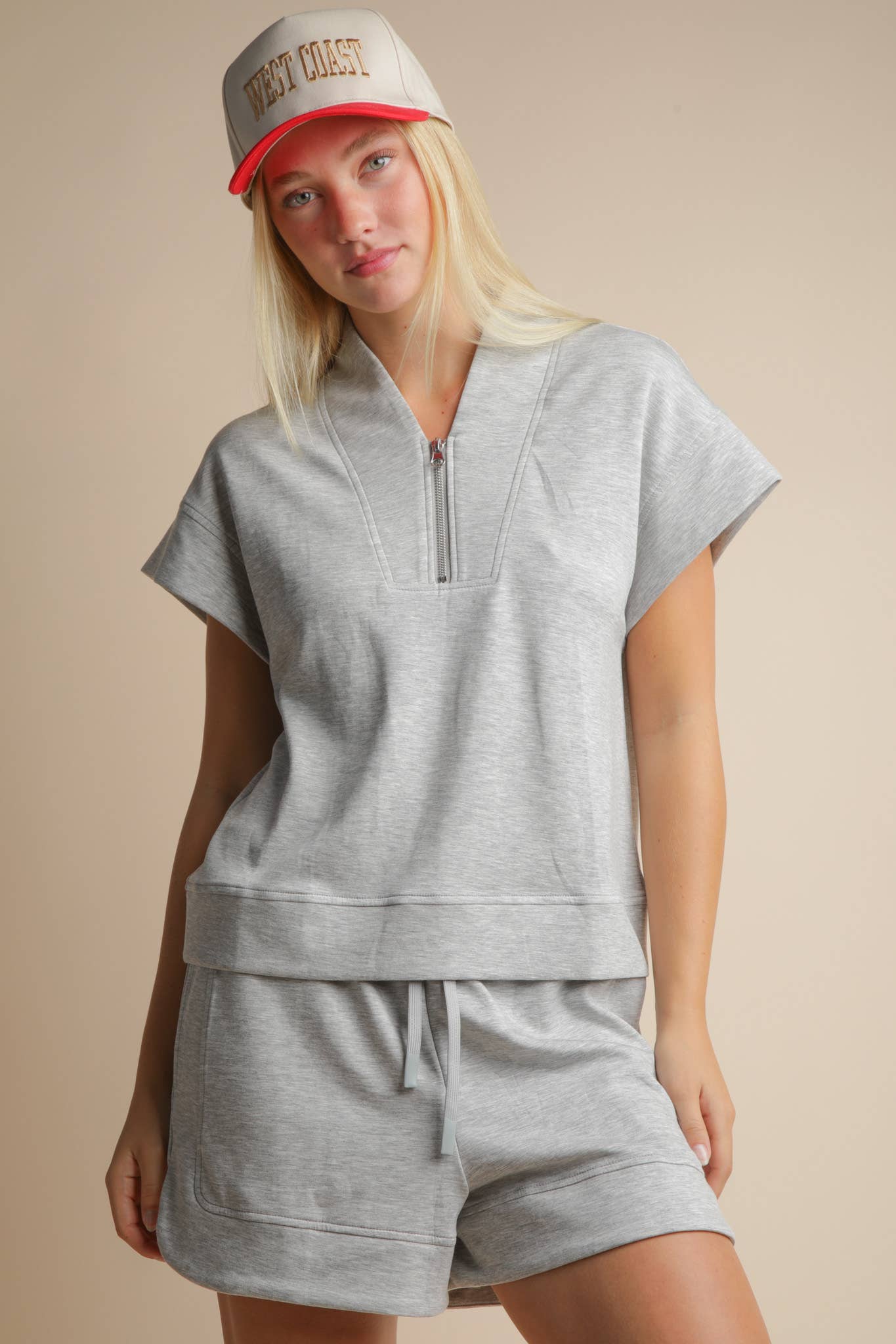 NT12155SET-Comfy Solid Knit Top & Shorts Set - Buttercup Lynne Boutique