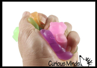 Curious Minds Toys - 1 Bag of 6 Gummy Bear Squishy Mochi Fidget - Cute Animal