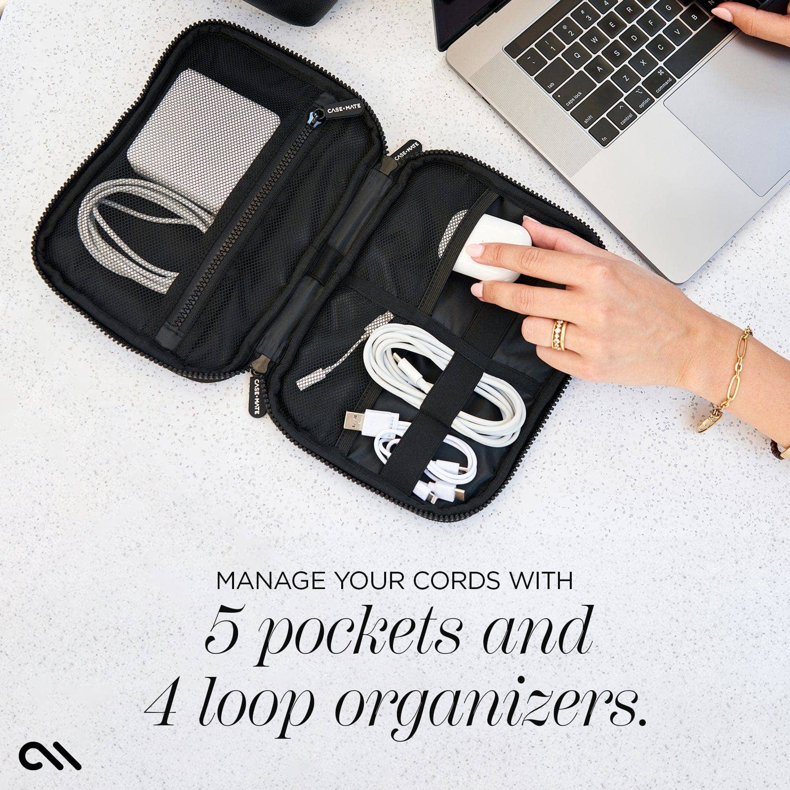Travel Tech Organizer - Black - Buttercup Lynne Boutique