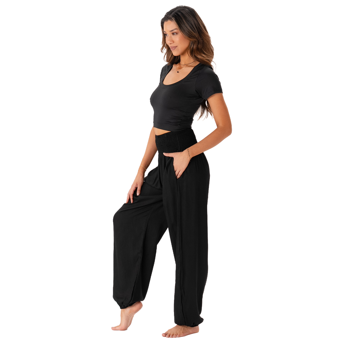 Black Harem Pants with Pockets