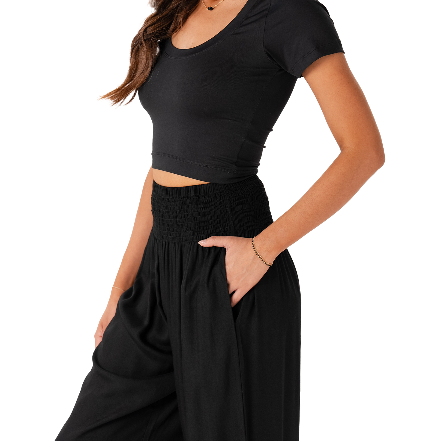 Black Harem Pants with Pockets