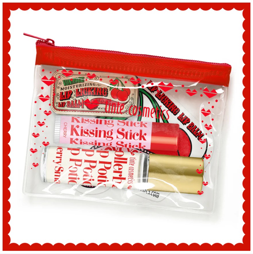 Lip Care Trio Kit – Balm, Rollerball, Kissing Stick + Sticker | TINte Cosmetics