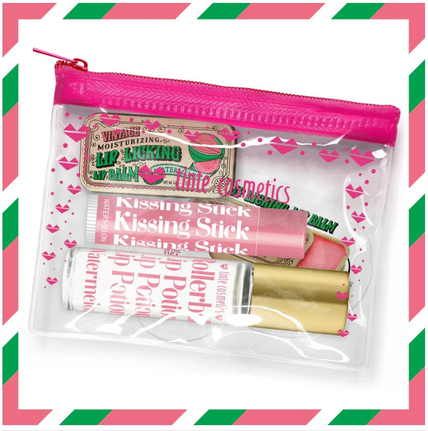 Lip Care Trio Kit – Balm, Rollerball, Kissing Stick + Sticker | TINte Cosmetics