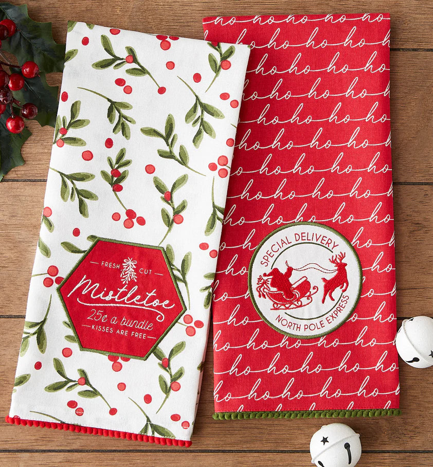 Special Delivery Embellished Dishtowel