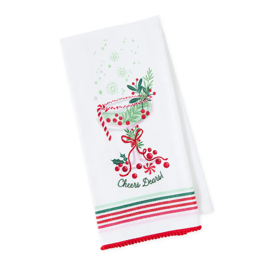 Cheers Dears! Embellished Dishtowel