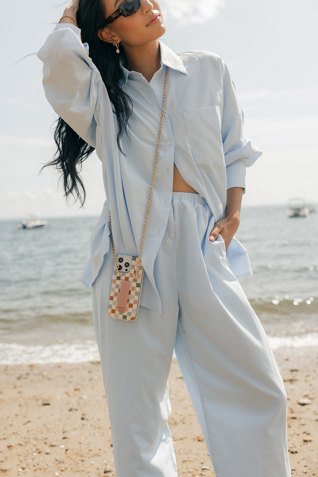 Coastal Check Purse Case - Buttercup Lynne Boutique