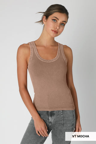Vintage Reversible Ribbed Tank Top – Scoop or Crew Neck | Nikibiki USA - Buttercup Lynne Boutique