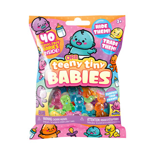 Package of Orb teeny tiny babies with colorful characters on a white background