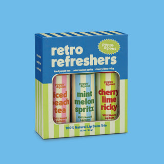 Poppy & Pout - Retro Refreshers, Lip Balm Trio - Buttercup Lynne Boutique