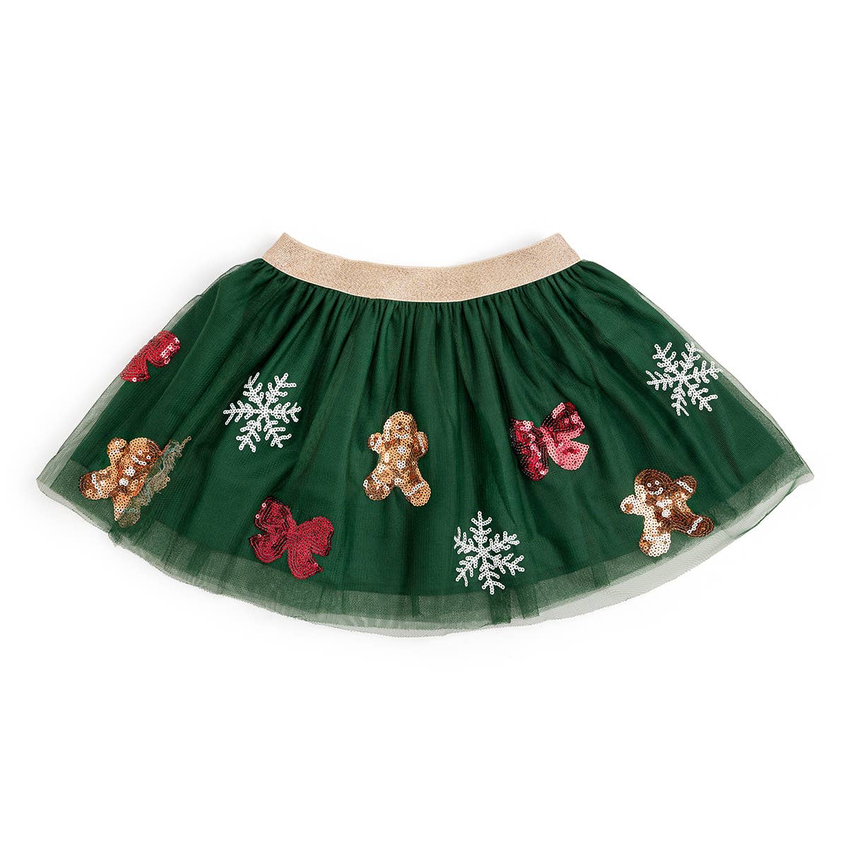 Gingerbread Joy Sequin Christmas Tutu - Kids Clothing - Sweet Wink