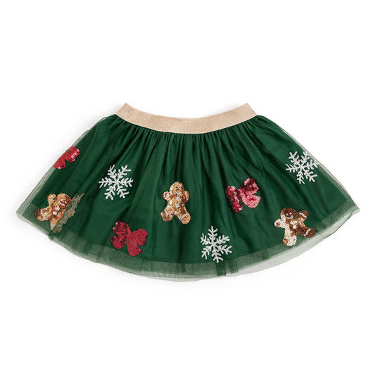 Gingerbread Joy Sequin Christmas Tutu - Kids Clothing - Sweet Wink