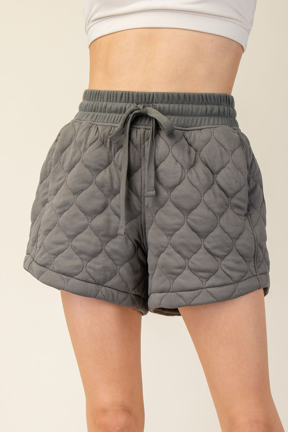 Here We Go Lightweight Quilted Shorts