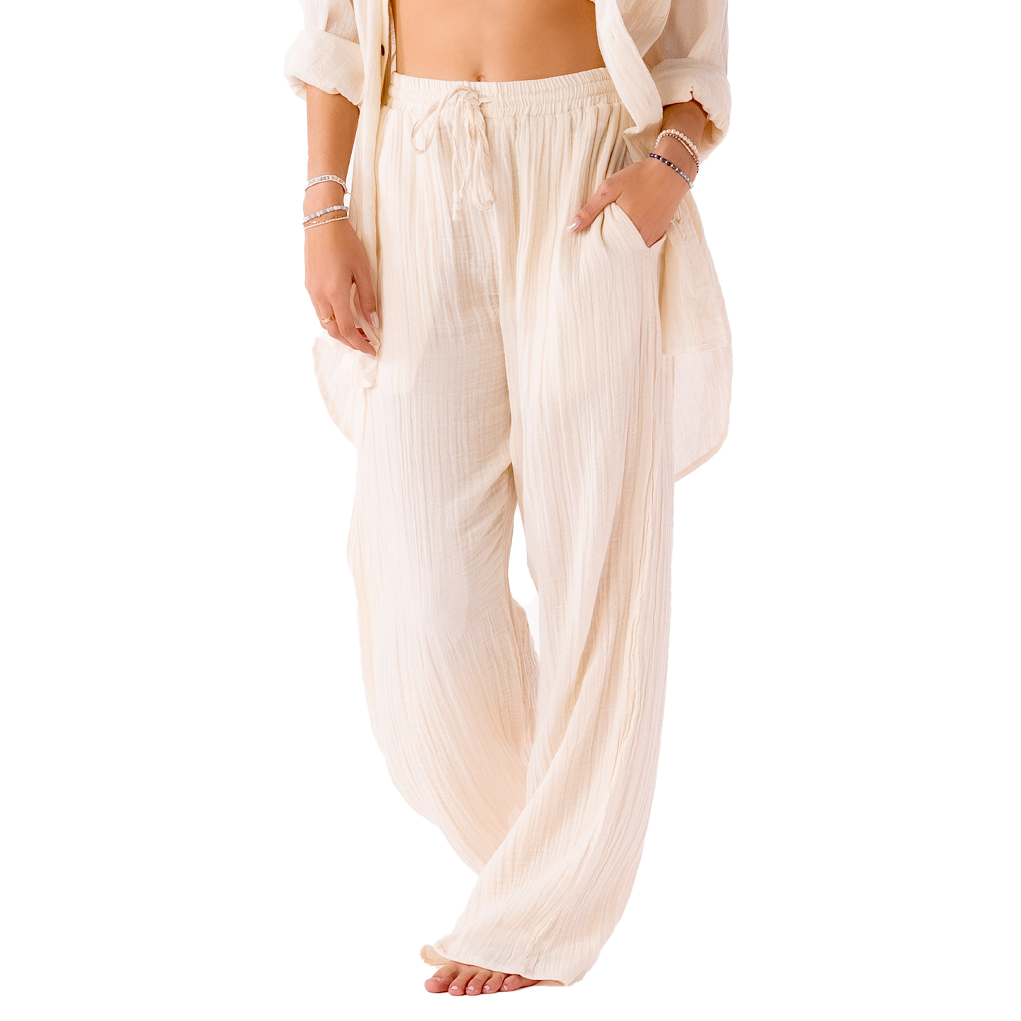 Cream Cabana Pants