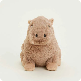 Warmies capybara stuffed animal plush toy in fluffy brown fur seated upright