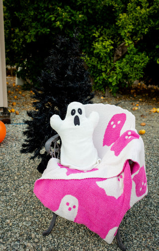 Bella Boo's Pink Ghost Throw Blanket - Buttercup Lynne Boutique