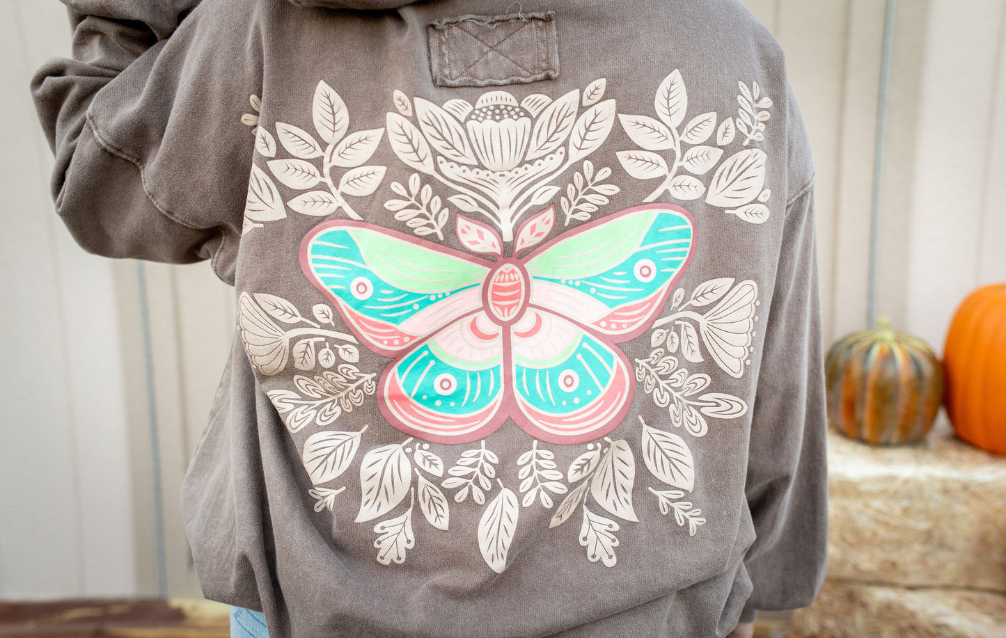 Fly Away Butterfly Print Hoodie