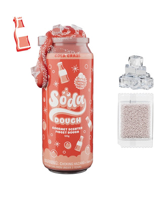 Soda Dough Cola Craze scented fidget dough in red soda can with mix-ins