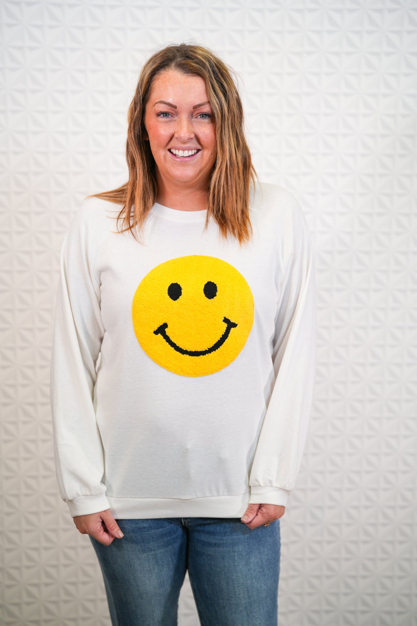 Cheerful Smiley Face Pullover