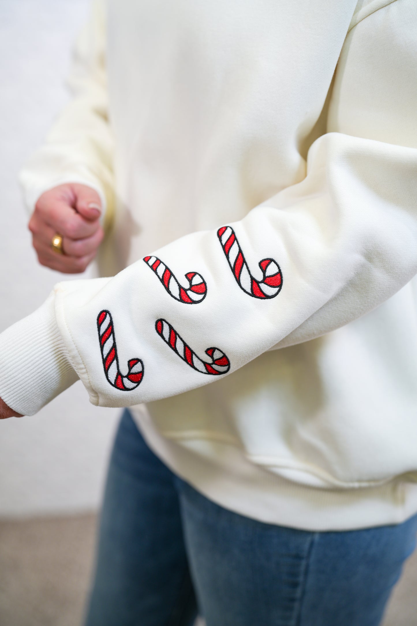 Gingerbread Christmas Recipe Embroidered Sweatshirt