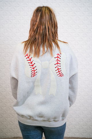 Baseball Bows Crewneck - Buttercup Lynne Boutique