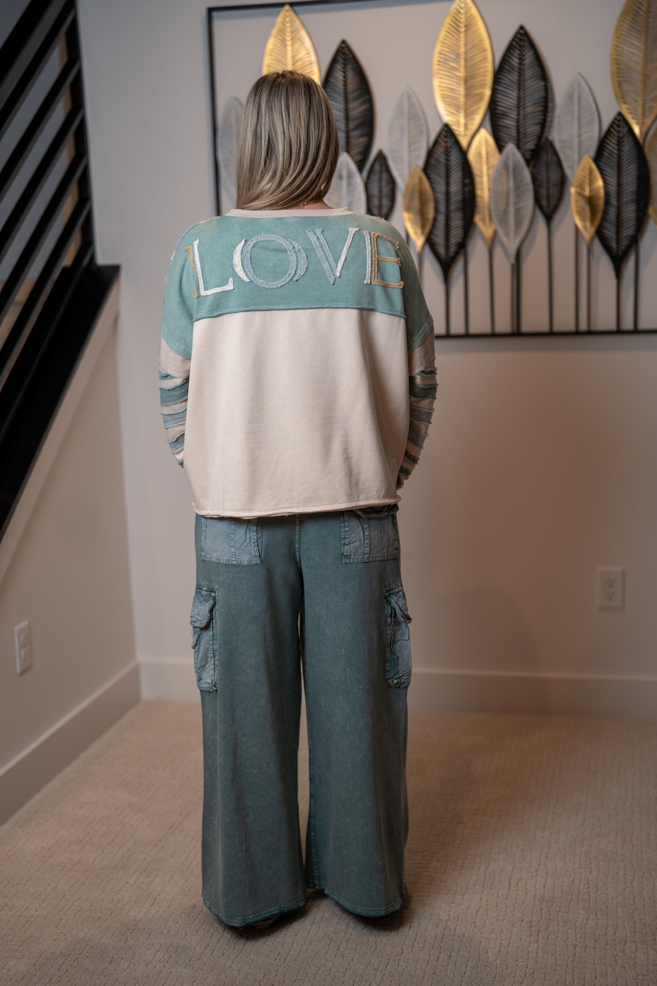 Oli & Hali Washed Stripes Raw Edge Pullover