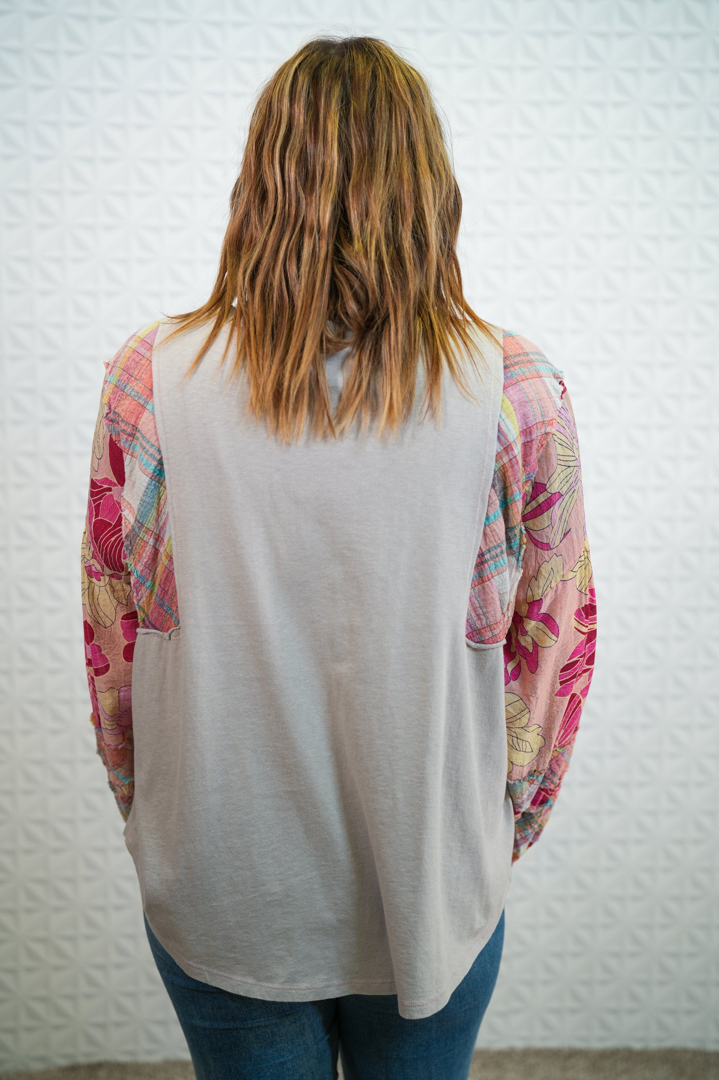 Beautiful Day Mix Print Mineral Washed Top