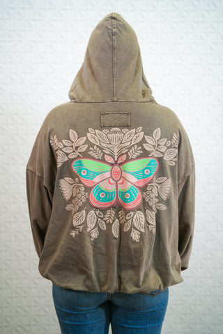 Fly Away Butterfly Print Hoodie - Buttercup Lynne Boutique