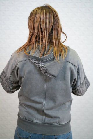 Mineral Washed Terry Zippered Hoodie - Buttercup Lynne Boutique