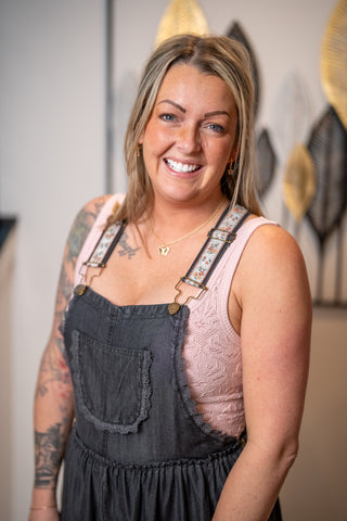 Easel Ruffle Overalls