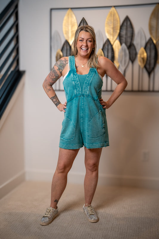 Easy Days Mineral Wash Terry Romper – Relaxed Cotton Romper