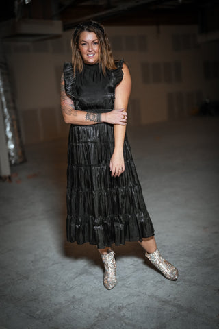 All I See Tiered Midi Dress - Buttercup Lynne Boutique
