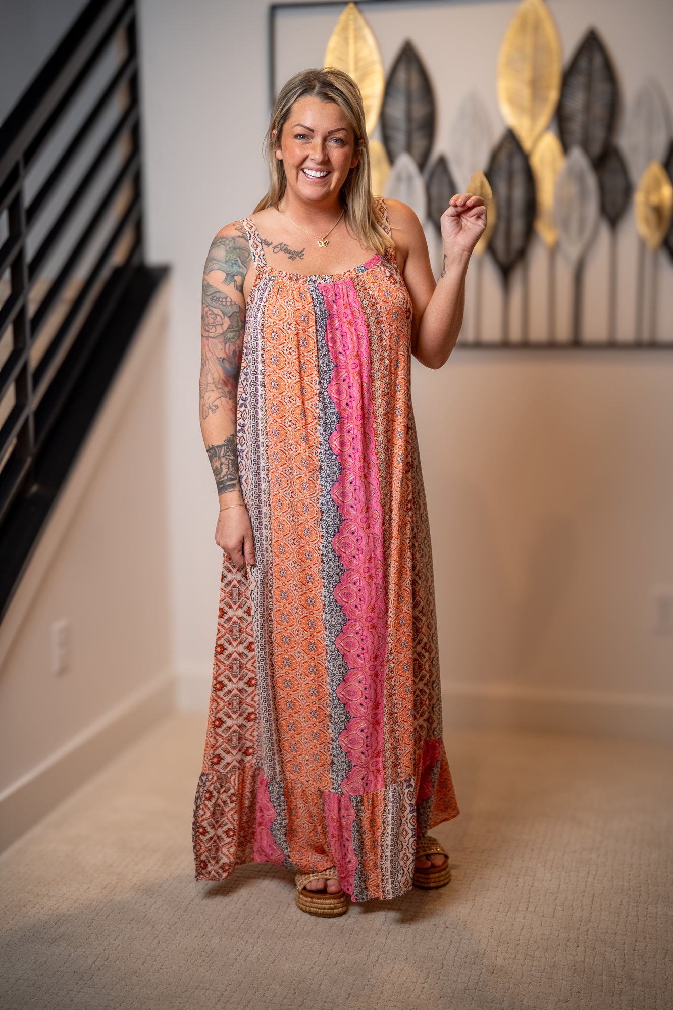 Lovestitch - Multi Color Marrakesh Print Sleeveless Maxi Dress